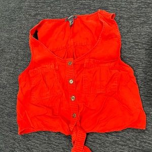 Red crop top
